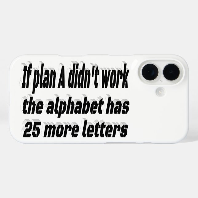Plan A Motivational Quote  Case-Mate iPhone Case (Back (Horizontal))