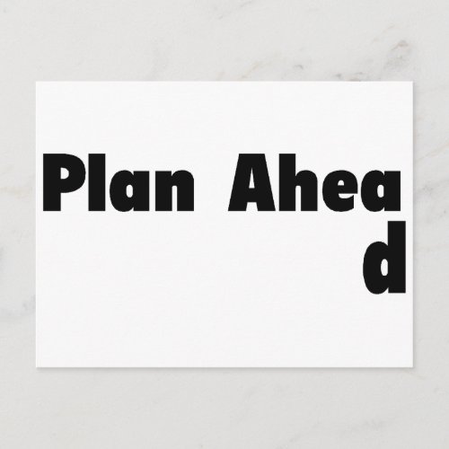 Plan Ahead Postcard