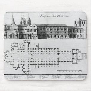 Plan and elevation of Cluny Abbey Mouse Pad