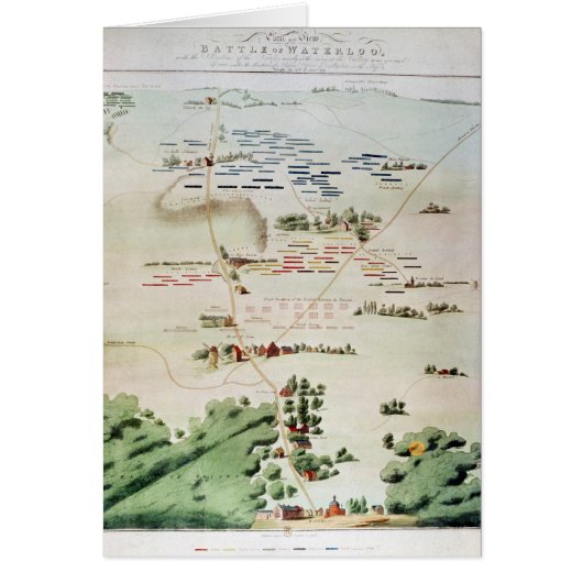 Plan and view of the Battle of Waterloo Cards (Front)