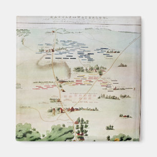 Plan and view of the Battle of Waterloo Magnet