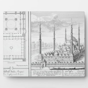 Plan and View of the Blue Mosque (1609-16), built Plaque