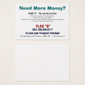 Plan B Sizzle Card (Front & Back)