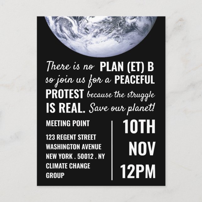 Plan (et) B, Climate Change Meeting Point Invite (Front)