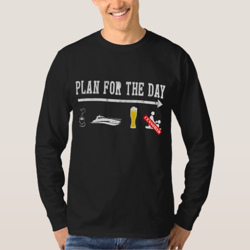 Plan For A Day Drinking Coffee Boating Boat Lover  T_Shirt