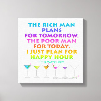 PLAN FOR HAPPY HOUR Martini Zen Gallery Wrapped Ca Canvas Print