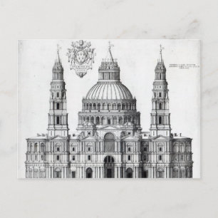 Plan for St. Peter's, Rome, 1539 Postcard
