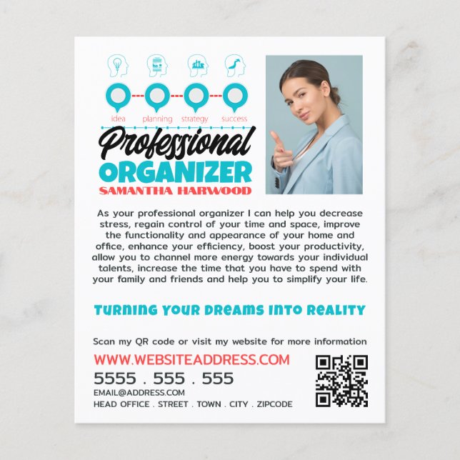 Plan for Success Design, Professional Organizer Flyer (Front)