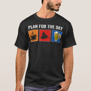 Plan for the day coffee Snowmobile beer vintage sh T-Shirt
