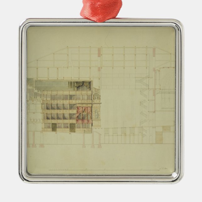 Plan for the Dresden Royal Theatre, c.1838 Metal Ornament (Front)