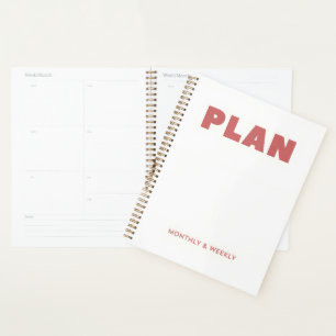 Plan Monthly & Weekly Pink Planner