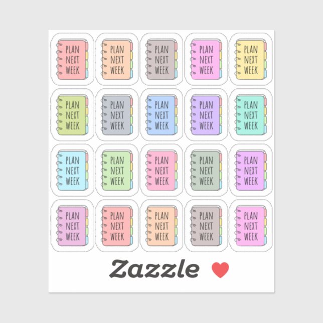 Plan Next Week Reminder Cute Notebook Bujo Planner Sticker (Sheet)