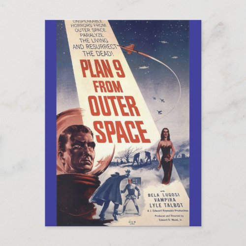 Plan nine from outer space postcard