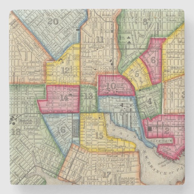 Plan Of Baltimore Stone Coaster (Front)
