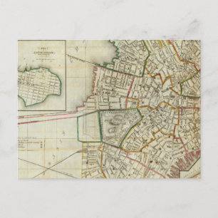 Plan of Boston and Charleston Postcard