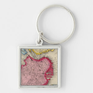 Plan Of Boston Keychain
