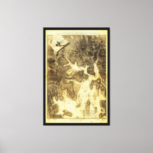 Plan of Boston Map by Henry Pelham (1775-1776) Canvas Print