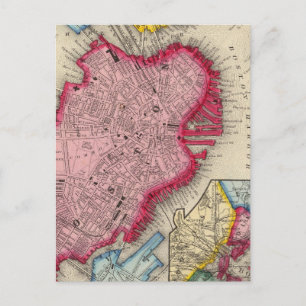 Plan Of Boston Postcard