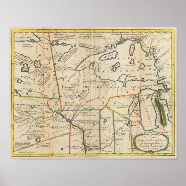 Plan of Captain Carvers Travels Poster (Front)