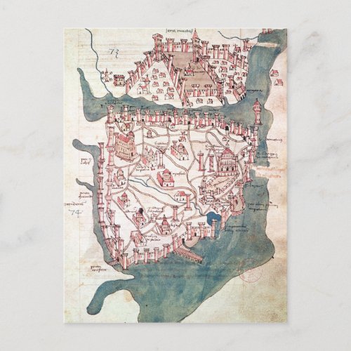 Plan of Constantinople Postcard