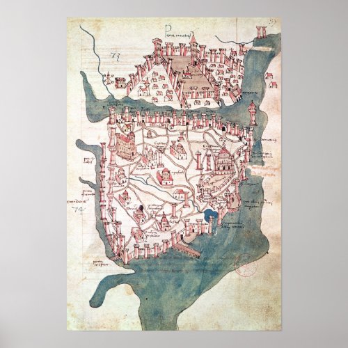 Plan of Constantinople Poster