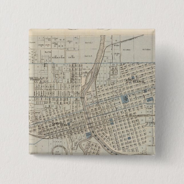 Plan of Des Moines, Polk County, Iowa Pinback Button (Front)