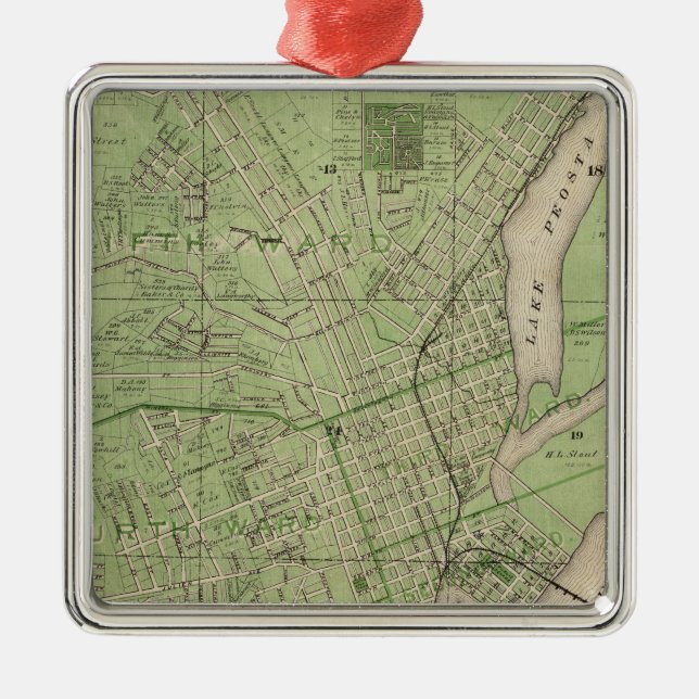 Plan of Dubuque, Dubuque County, State of Iowa Metal Ornament (Front)