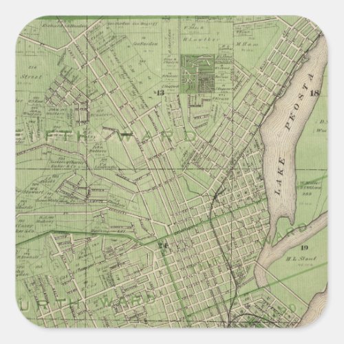 Plan of Dubuque Dubuque County State of Iowa Square Sticker