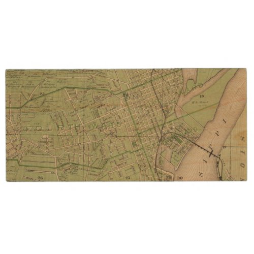 Plan of Dubuque Dubuque County State of Iowa Wood Flash Drive