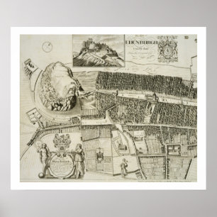 Plan of Edinburgh, pub. by John Smith (c.1652-1742 Poster