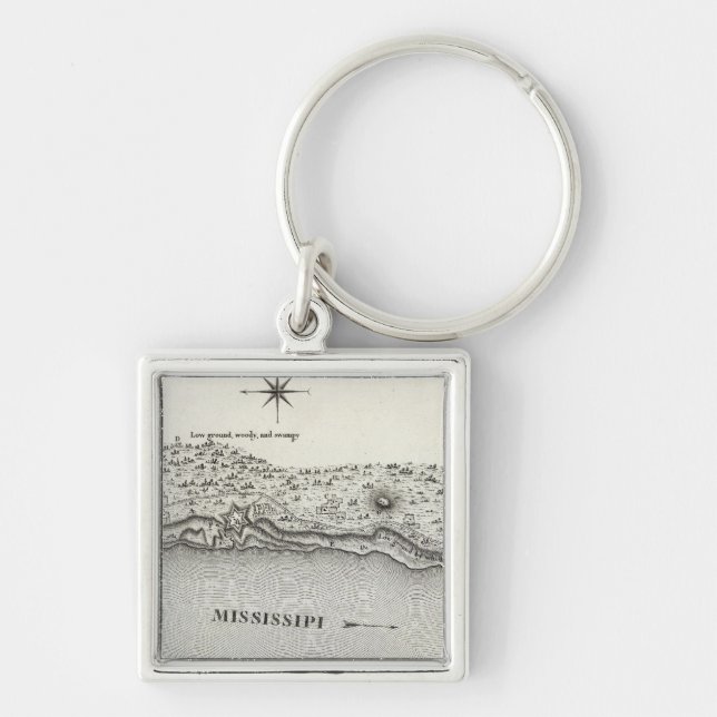 Plan Of Fort Baton Rouge Keychain (Front)