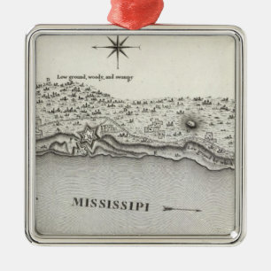 Plan Of Fort Baton Rouge Metal Ornament