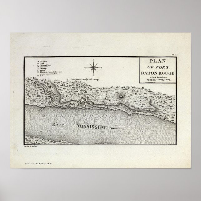 Plan Of Fort Baton Rouge Poster (Front)