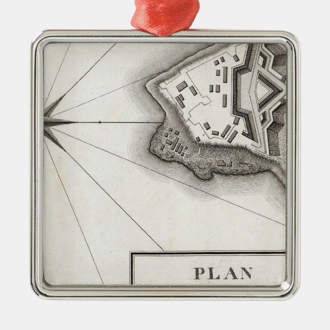 Plan of Fort Niagara Metal Ornament (Front)