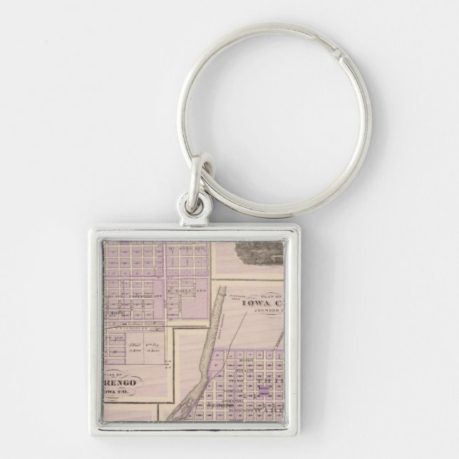 Plan of Iowa City, Plan of Marengo Keychain (Front)