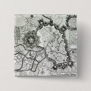 Plan of Lisle, 1736 Pinback Button
