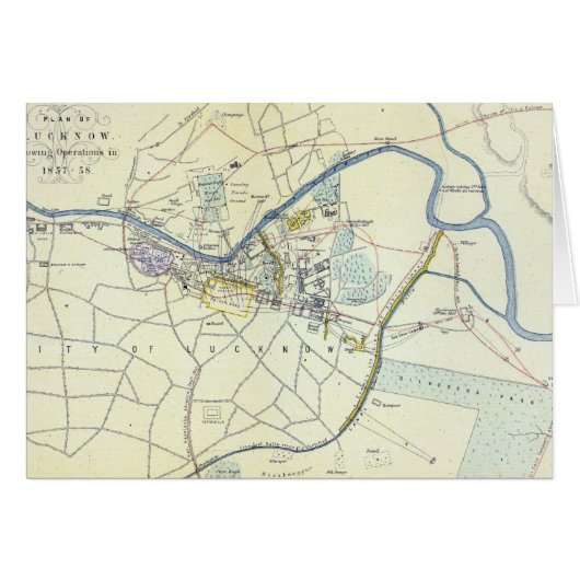 Plan of Lucknow showing Operations Cards (Front Horizontal)