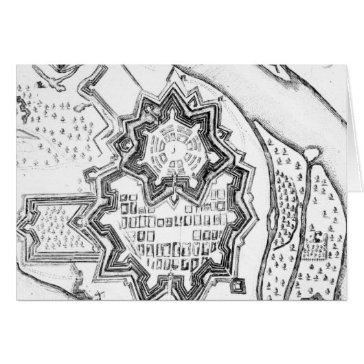 Plan of Mannheim, Germany 1690 Cards (Front Horizontal)