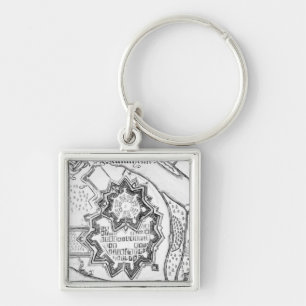 Plan of Mannheim, Germany 1690 Keychain