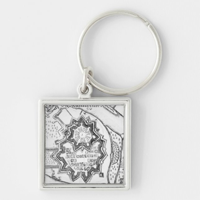 Plan of Mannheim, Germany 1690 Keychain (Front)