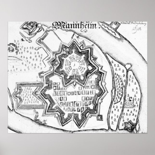 Plan of Mannheim, Germany 1690 Poster (Front)