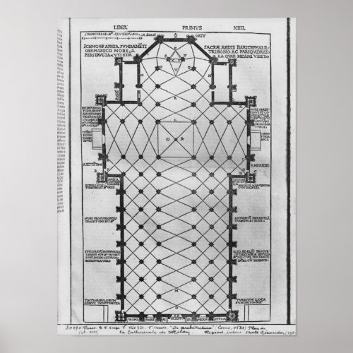 Plan of Milan Cathedral Poster