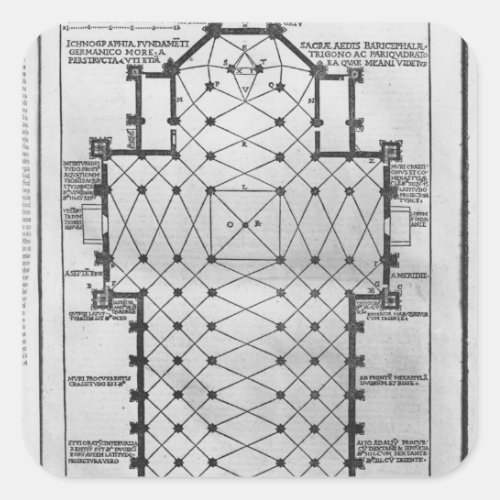 Plan of Milan Cathedral Square Sticker