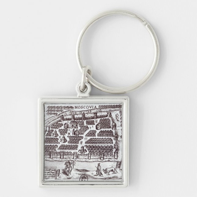 Plan of Moscow, 1628 Keychain (Front)