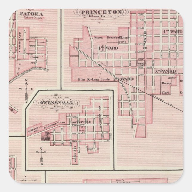 Plan of Mount Vernon, Posey County with Patoka Square Sticker (Front)
