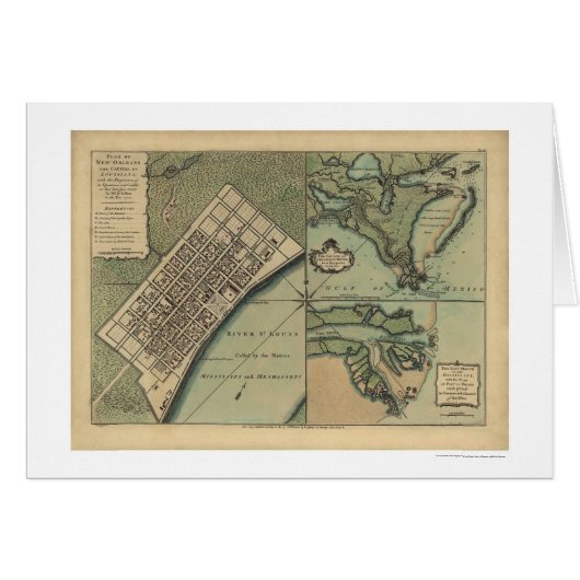 Plan of New Orleans Map 1759 (Front Horizontal)