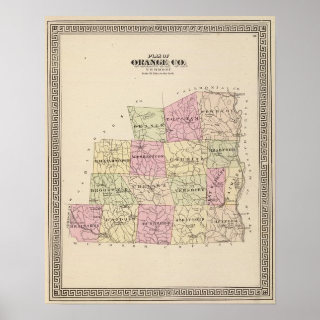 Plan of Orange County in Vermont Poster (Front)