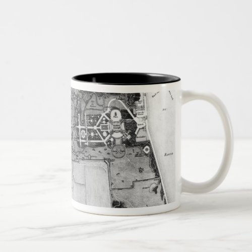 Plan of Parc Monceau in Paris Two_Tone Coffee Mug