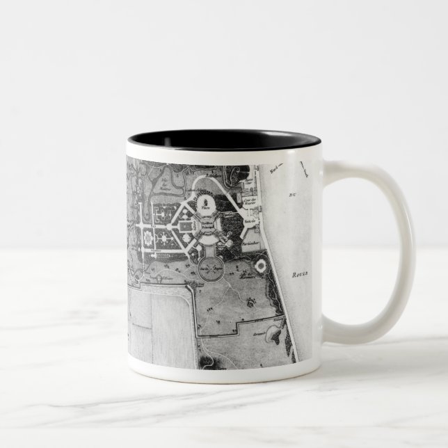 Plan of Parc Monceau in Paris Two-Tone Coffee Mug (Right)