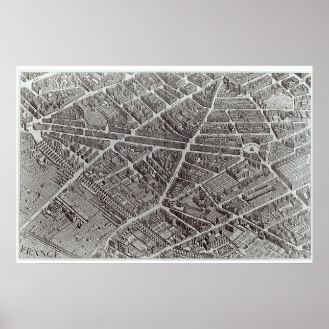 Plan of Paris, known as the 'Plan de Turgot' Poster (Front)
